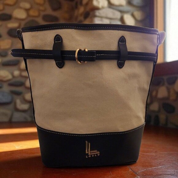 Loulu Canvas Shoulder Bucket Tote-NWOT - Picture 1 of 14
